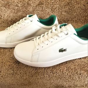 Men's Lacoste white leather sneakers